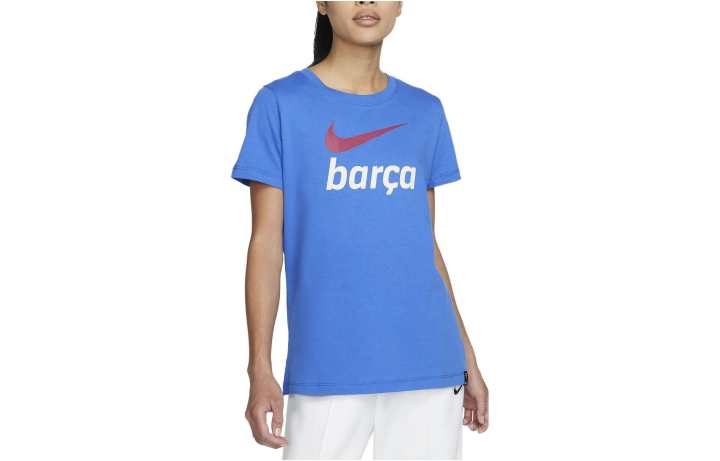 Nike Nike T Shirts Women's Blue Crew Neck Moderate Straight Fit