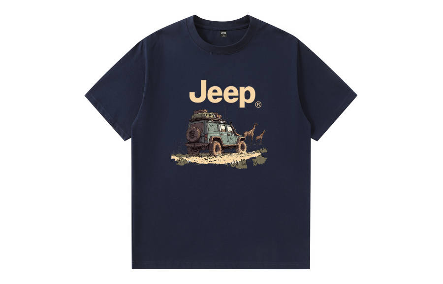Jeep T Shirts Unisex Crew Neck Moderate Straight Fit