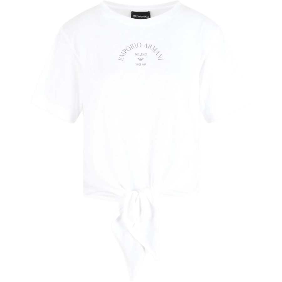 EMPORIO ARMANI Logo Printed Front Tie T Shirt