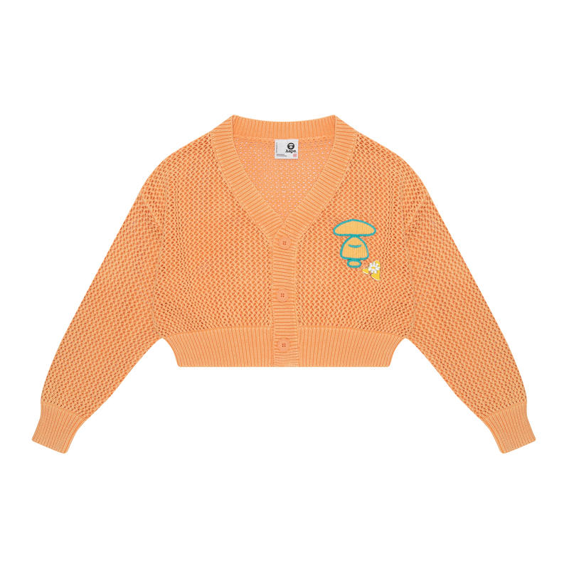 Aape Crop Tops Women's Orange ORX V Neck Moderate