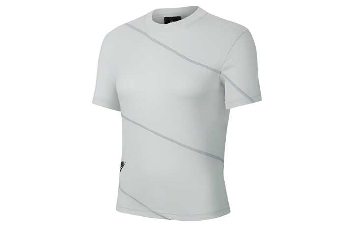 Nike Nike Sportswear T Shirts Women's Light Silver/Light Lime Crew Neck Moderate Other