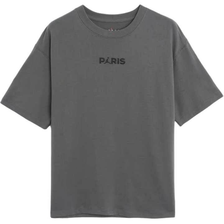 Jordan Jordan Paris Saint Germain T Shirts Women's Iron Gray Crew Neck Moderate Straight Fit