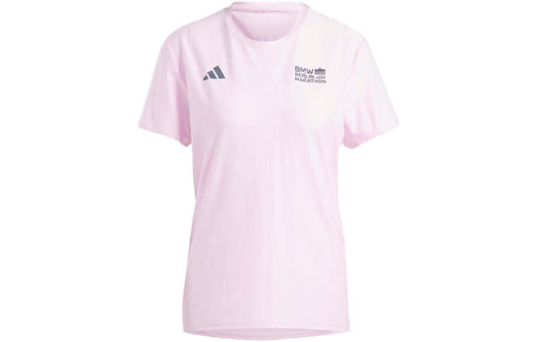 Adidas Adidas Marathon 20 T Shirts Women's Light Pink Crew Neck Moderate Straight Fit