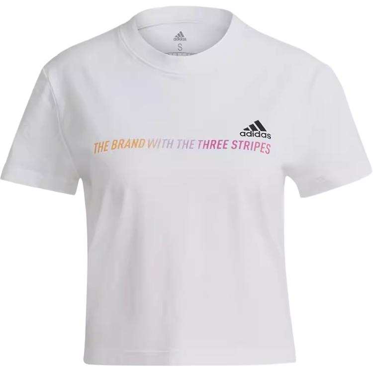 Adidas Adidas T Shirts Women's White Crew Neck Moderate Straight Fit