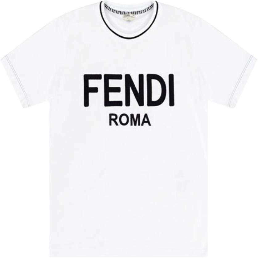 FENDI T Shirts Women's White Crew Neck Moderate Straight Fit