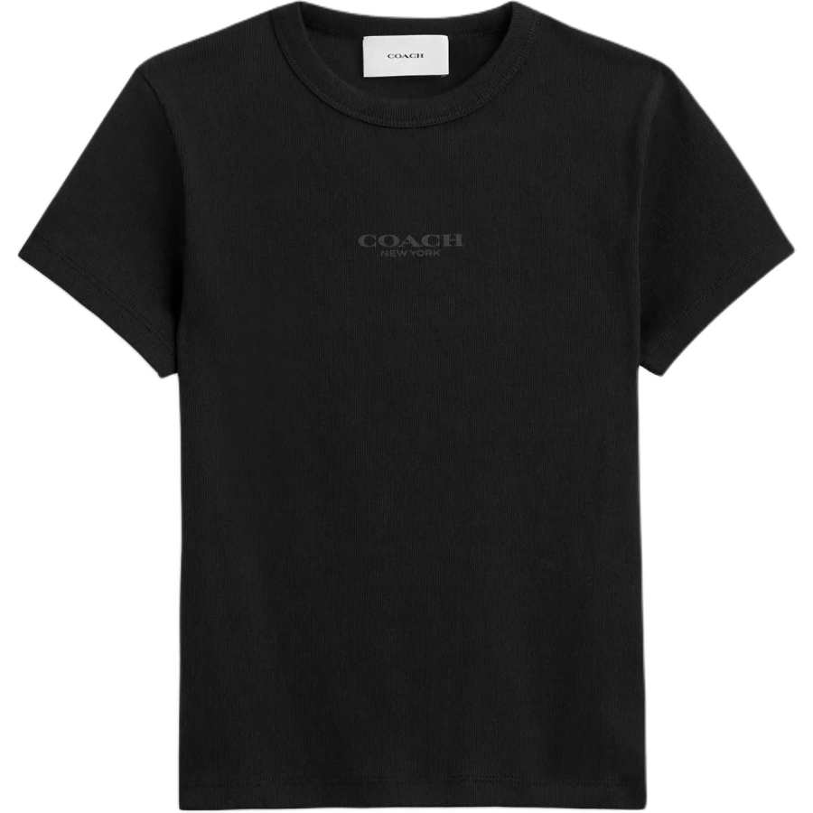 COACH T Shirts Women's Black Crew Neck