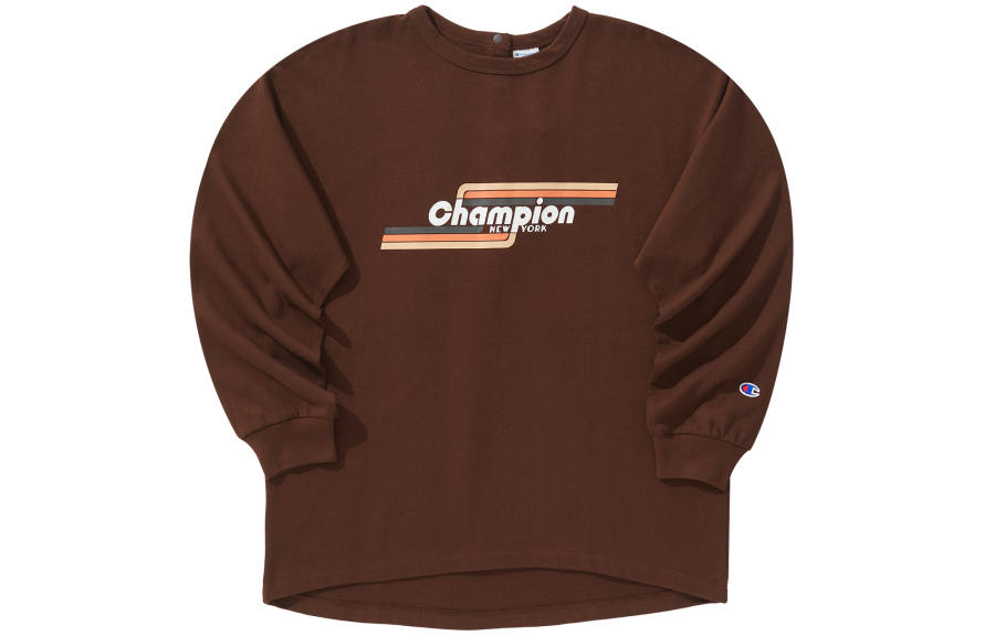Champion Crew Neck Loose Fit Straight Fit Long Sleeved T Shirt Japan Version Women's