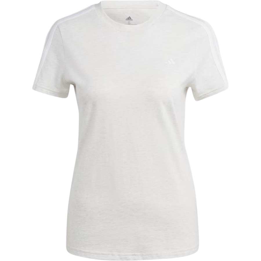 Adidas Adidas Women's Essentials Slim 3 Stripes T Shirt Off White/White