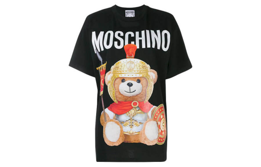 MOSCHINO T Shirts Women's Black Crew Neck Moderate Straight Fit