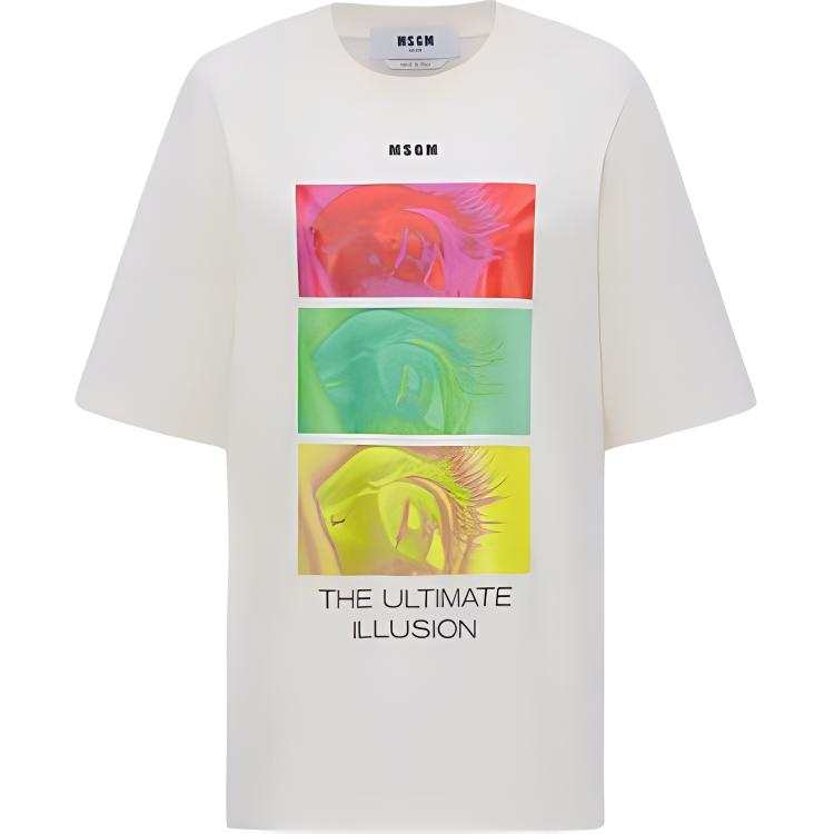 MSGM MSGM T Shirts Women's Ecru Crew Neck Moderate Other