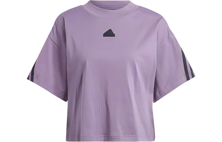 Adidas Adidas T Shirts Women's Purple Crew Neck Moderate Straight Fit
