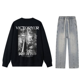 PAKA Sweatshirt Sets Unisex Crew Neck Moderate