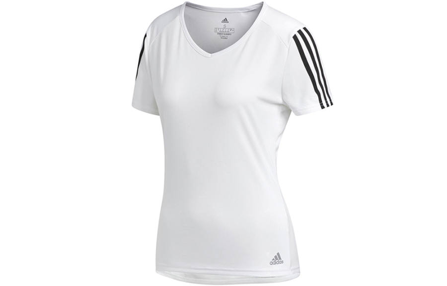 Adidas Adidas T Shirts Women's White V Neck Moderate Straight Fit