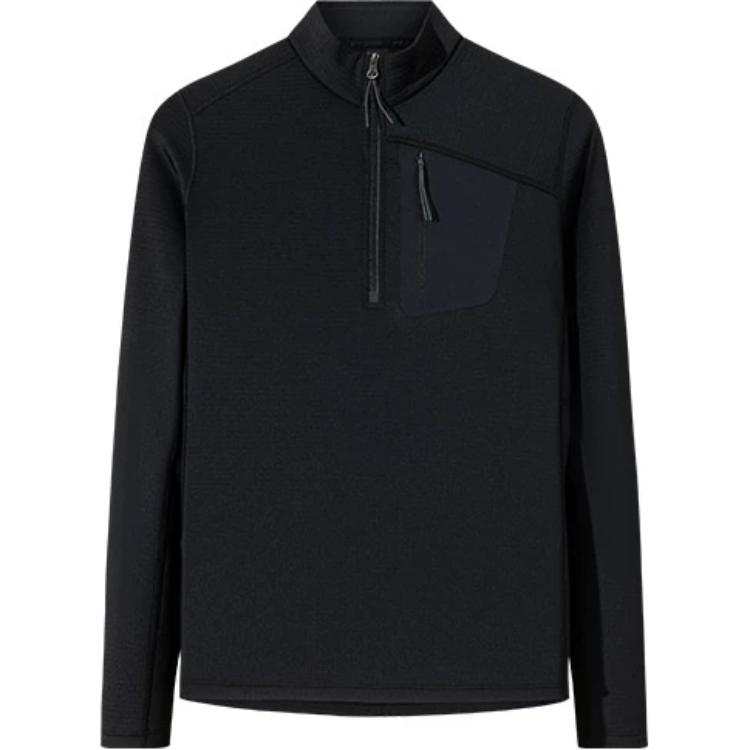 Anta Champion Collection, Comfortable Casual Minimalist Style Half Turtleneck Fleece Lined Long Sleeved T Shirt Women's