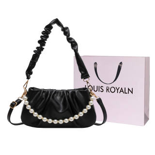 LOUIS ROYALN Pu Shoulder Bag, Crossbody Bag Women's Black/Purple/Yellow/Ecru/Pink