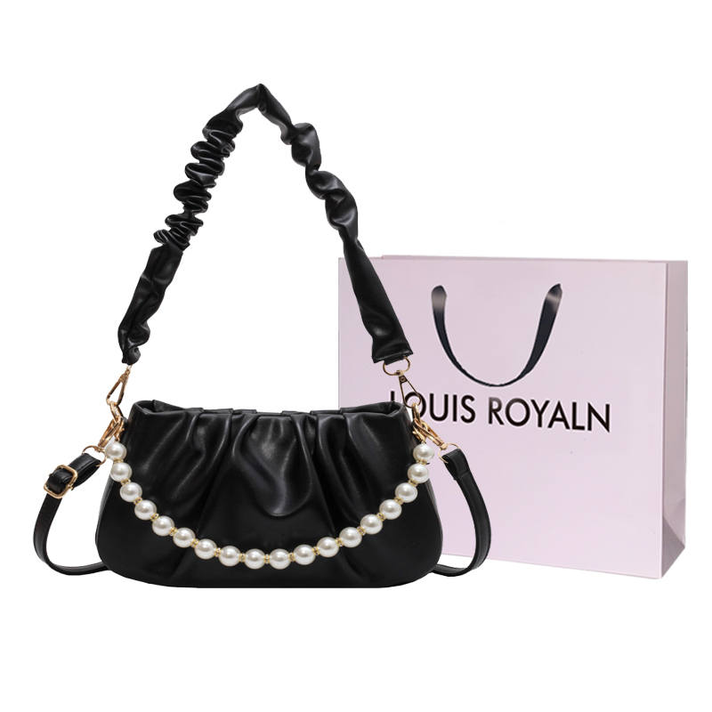 LOUIS ROYALN Pu Shoulder Bag, Crossbody Bag Women's Black/Purple/Yellow/Ecru/Pink