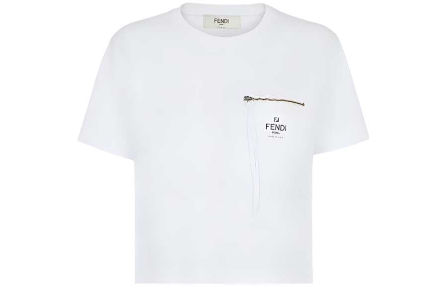 FENDI Zip-Detailed Crewneck T-Shirt