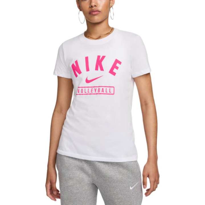 Nike Nike T Shirts Women's White Crew Neck Moderate Straight Fit