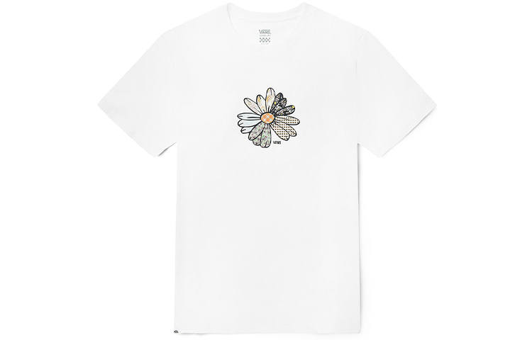 Vans T Shirts Women's White Crew Neck Moderate Straight Fit