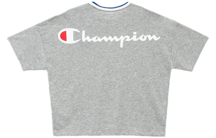Champion Drop Shoulder Sleeve T Shirt Women's Light Gray Japan Version