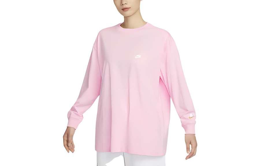 Nike Nike Drop Shoulder Sleeve Long Sleeved T Shirt Women's Pink