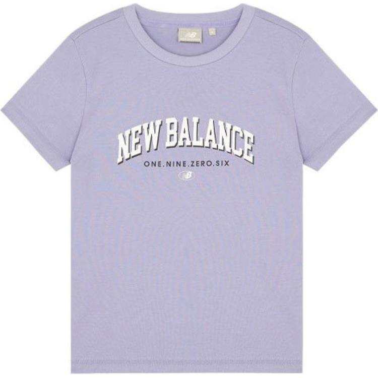 New Balance New Balance T Shirts Women's Purple Crew Neck Moderate Straight Fit