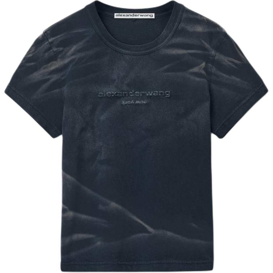 Alexander Wang Crease Wash Shrunken Jersey Tee Washed Black