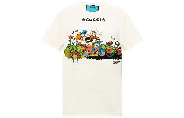 GUCCI X Disney T Shirts Women's White Crew Neck Moderate