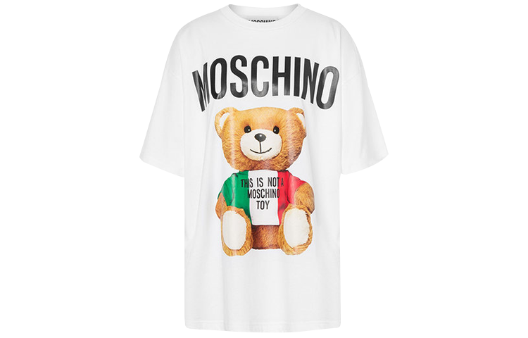 MOSCHINO Drop Shoulder Sleeve T Shirt Women's White