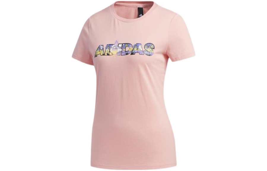 Adidas Adidas T Shirts Women's Pink Crew Neck Moderate Straight Fit