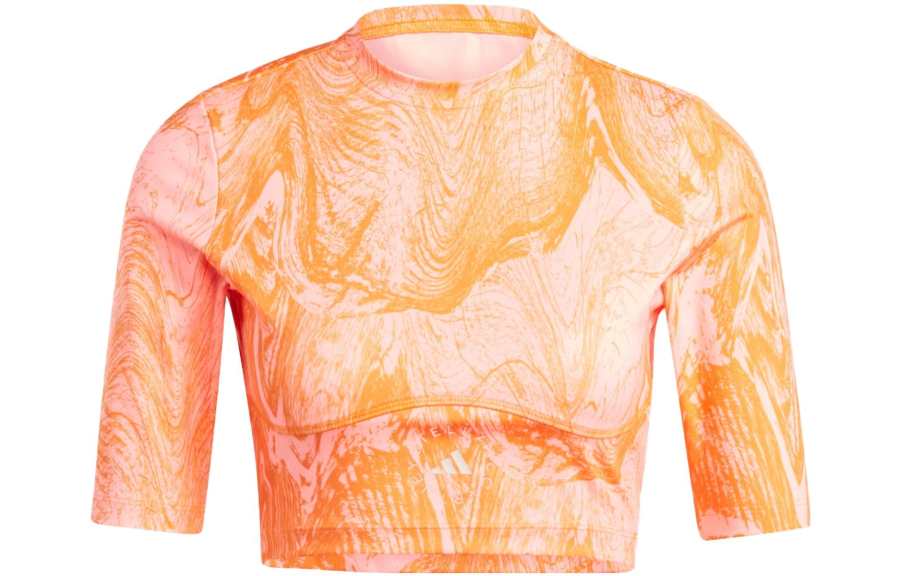 Adidas Adidas X Stella McCartney Adidas X Stella McCartney Collaboration Collection T Shirts Women's Light Flash Red Crew Neck Moderate Straight Fit