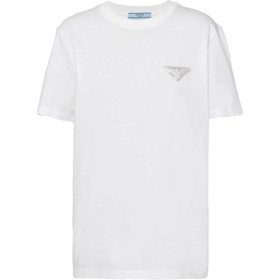 PRADA PRADA Logo Plaque Crewneck T-Shirt