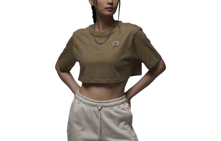 Jordan Jordan Sport Drop Shoulder Sleeve T Shirt Women's Olive