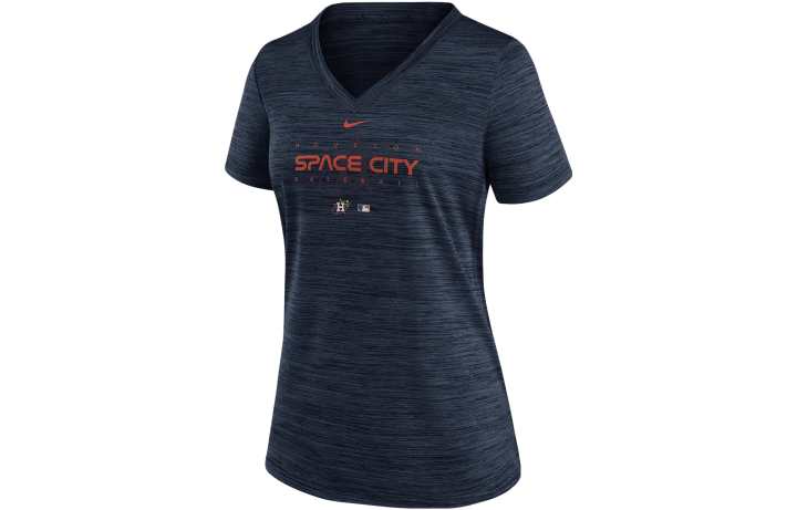 Nike Nike T Shirts Women's Dark Blue V Neck Moderate Straight Fit