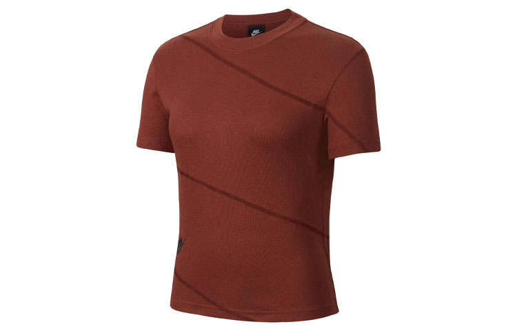 Nike Nike Sportswear T Shirts Women's Pony Brown Crew Neck Moderate Other