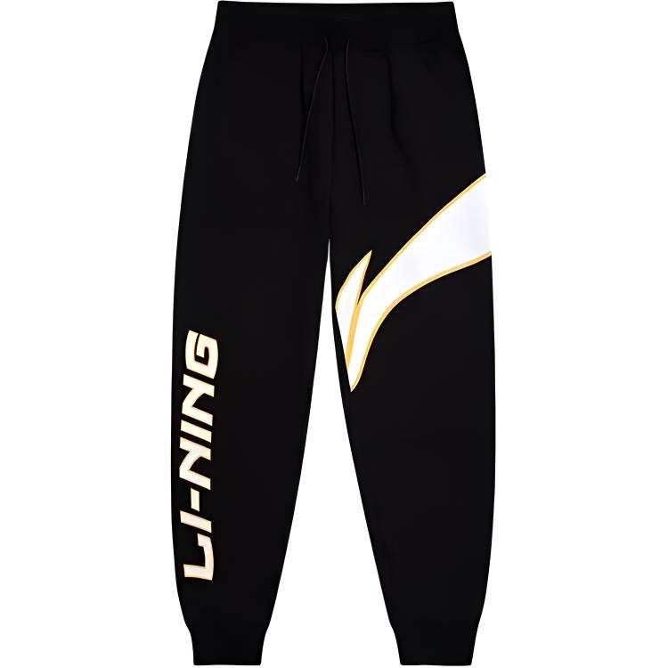 Li-Ning Li Ning Sports Fashion Collection Loose Fit Fleece Lined Comfortable Casual Pants Men's Black