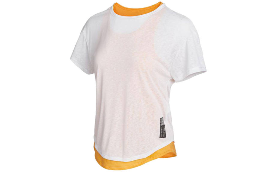 Adidas Adidas Running T Shirts Women's White Crew Neck Moderate Straight Fit