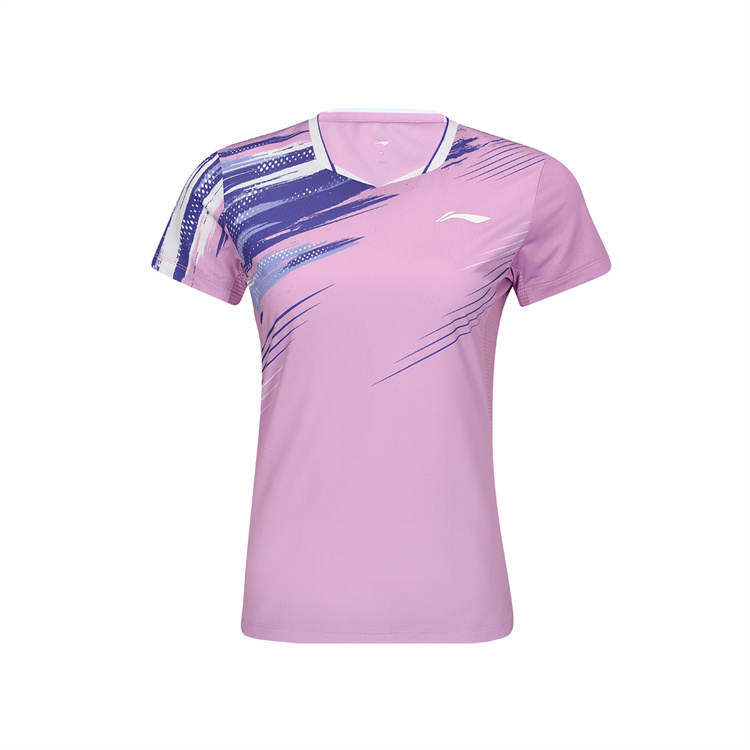 Li-Ning Li Ning Badminton Collection T Shirt Women's Light Blue Purple
