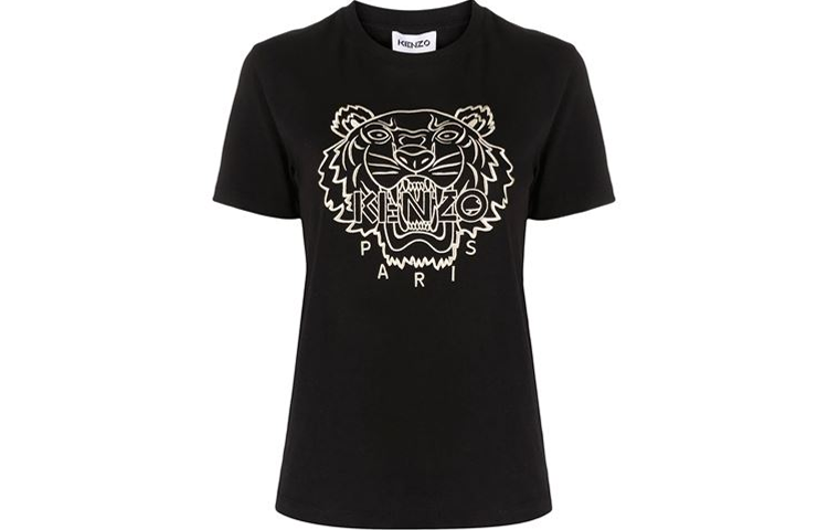 KENZO T Shirts Women's Black Crew Neck Moderate Straight Fit
