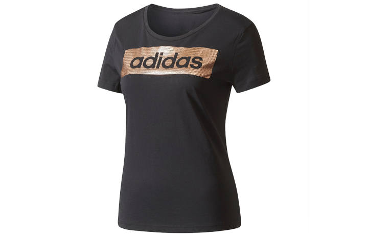 Adidas adidas Women's Essentials Linear Foil Logo Tee Black