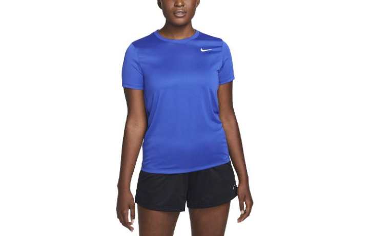 Nike Nike T Shirts Women's Blue Crew Neck Moderate Straight Fit