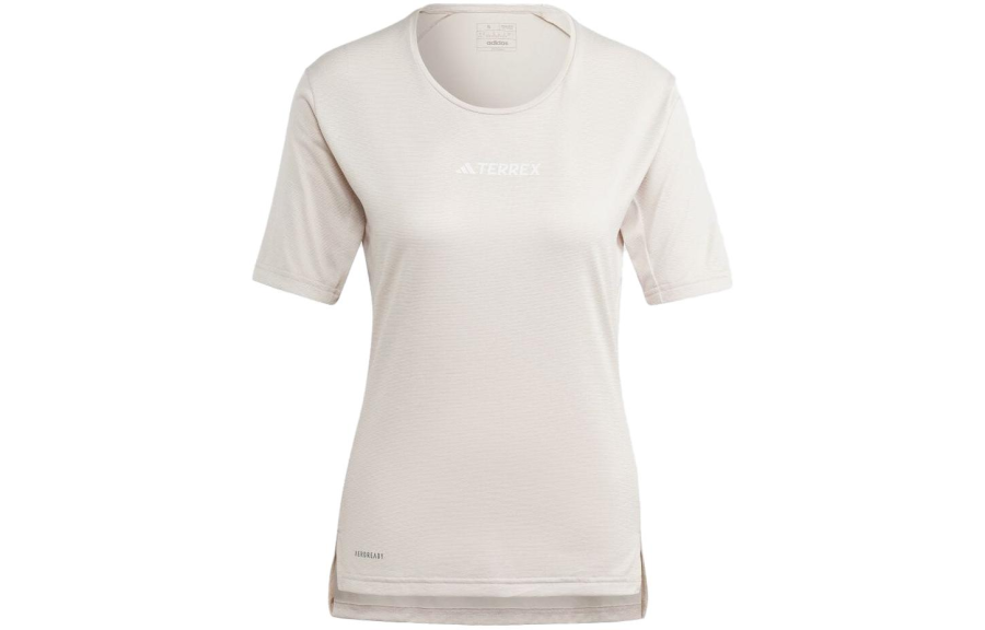 Adidas Adidas T Shirts Women's Miracle Beige Crew Neck Moderate Straight Fit