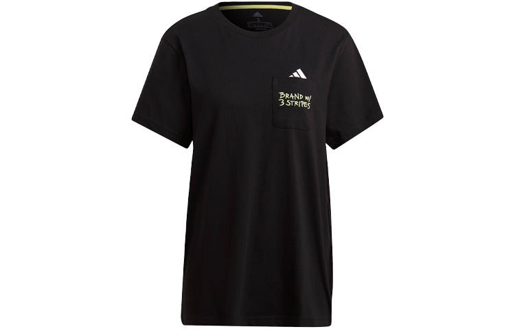 Adidas Adidas T Shirts Women's Black Crew Neck Moderate Straight Fit