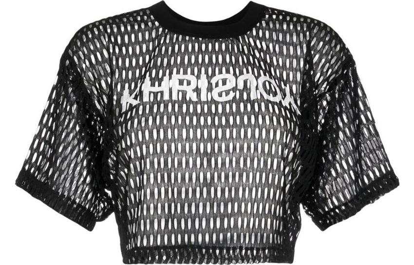 KHRISJOY Mesh Cropped T-Shirt