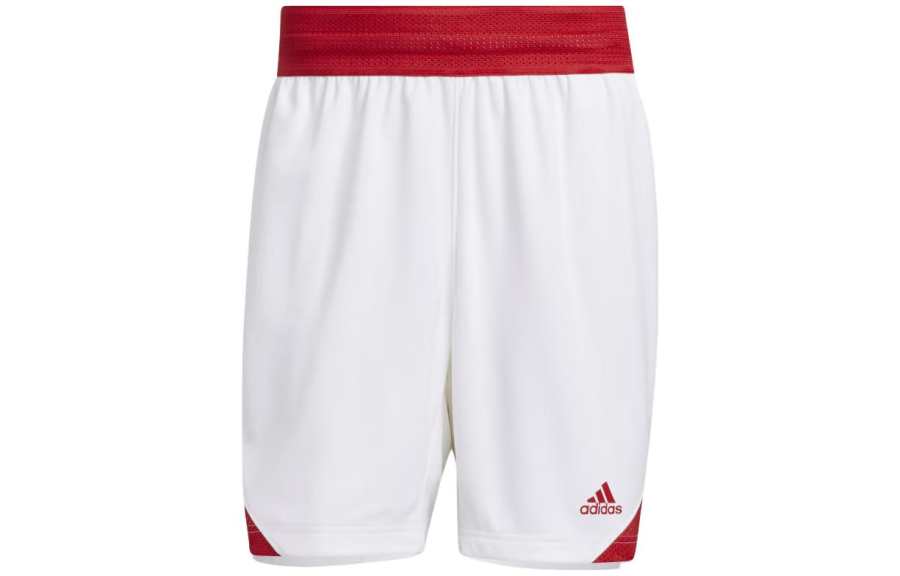 Adidas Adidas Basketball Shorts Men's Red White Moderate Straight Fit Pants
