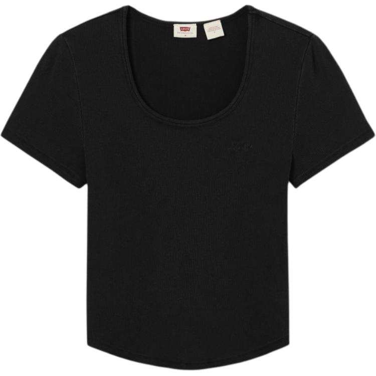 Levis Levis T Shirts Women's Black U Neck Moderate