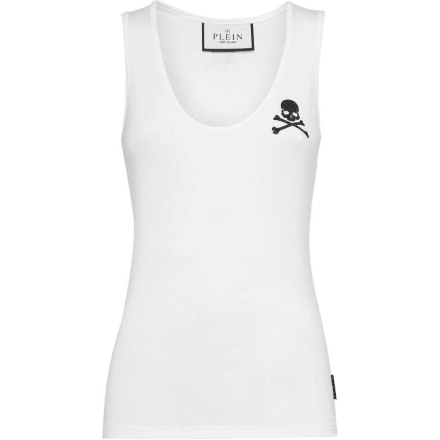Philipp Plein crystal-embellished cotton tank top