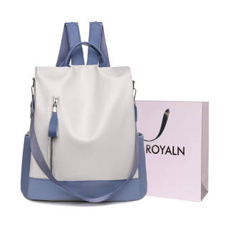 LOUIS ROYALN Cow Leather Backpack Regular Women's White/Khaki/Black