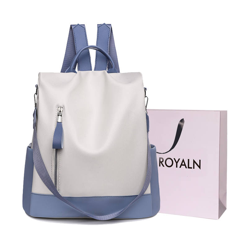 LOUIS ROYALN Cow Leather Backpack Regular Women's White/Khaki/Black