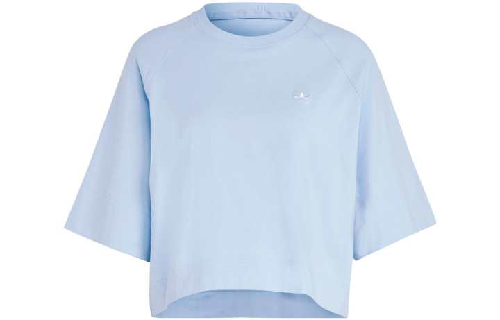 Adidas Adidas Crop Tops Women's Light Pink Blue Crew Neck Moderate